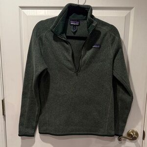 PATAGONIA Women’s Better Sweater 1/4 Zip Pullover in Green